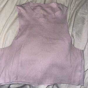 AERIE LIGHT PURPLE RIBBED CROP TOP